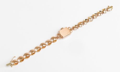 fig 5. Very Rare Solid 18ct Rose Gold Omega Ladies Cocktail Watch c1949