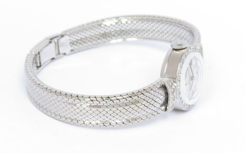 fig 7. Stunning Solid 18ct White Gold and Diamond Omega Ladies Watch c1964