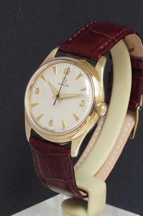 fig 1. Rare Solid 14ct 14k Omega Calibre 420 Mens Watch c1950