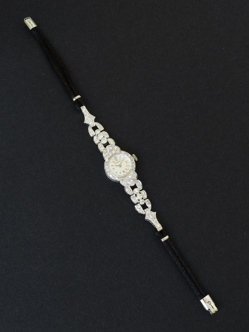 fig 4. Beautiful Longines Platinum and Diamond Ladies Art Deco Cocktail Watch c1930
