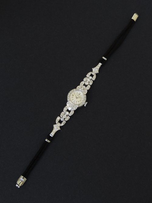fig 5. Beautiful Longines Platinum and Diamond Ladies Art Deco Cocktail Watch c1930