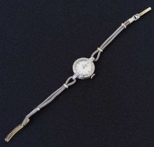 fig 4. Beautiful Solid 18ct White Gold and Diamonds Ladies Cocktail Watch by Vertex c1961-62
