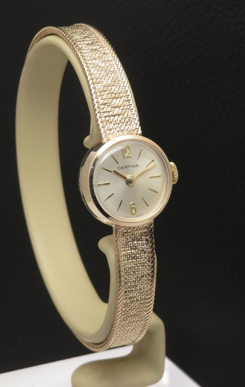 fig 1. Solid 9ct Gold Certina Ladies Cocktail Watch c1965