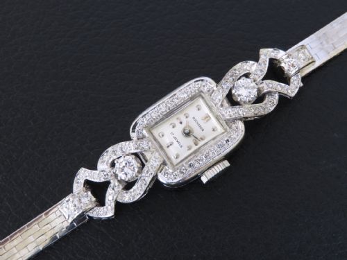 fig 3. Heavenly Solid 18ct White Gold and Diamond Cocktail Watch by Bucherer c1950