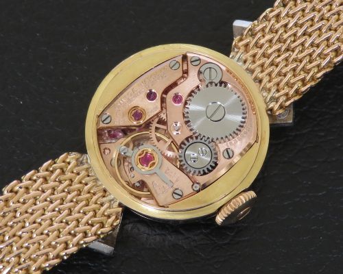 fig 4. Rare Solid 18ct Rose Gold and Diamond Omega Ladies Watch c1958