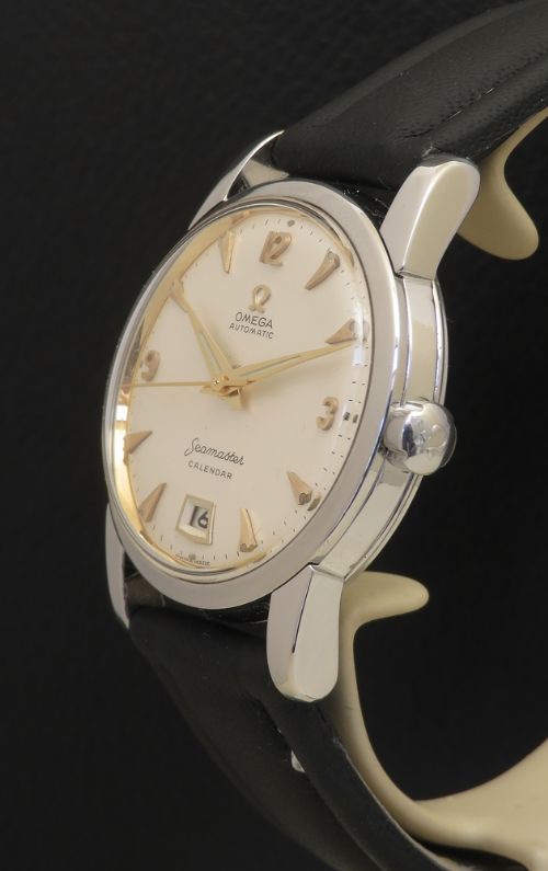 fig 1. Rare Omega Seamaster Mark 1 Bumper Calendar Automatic Mens Watch c1955