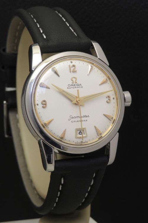 fig 2. Rare Omega Seamaster Mark 1 Bumper Calendar Automatic Mens Watch c1955