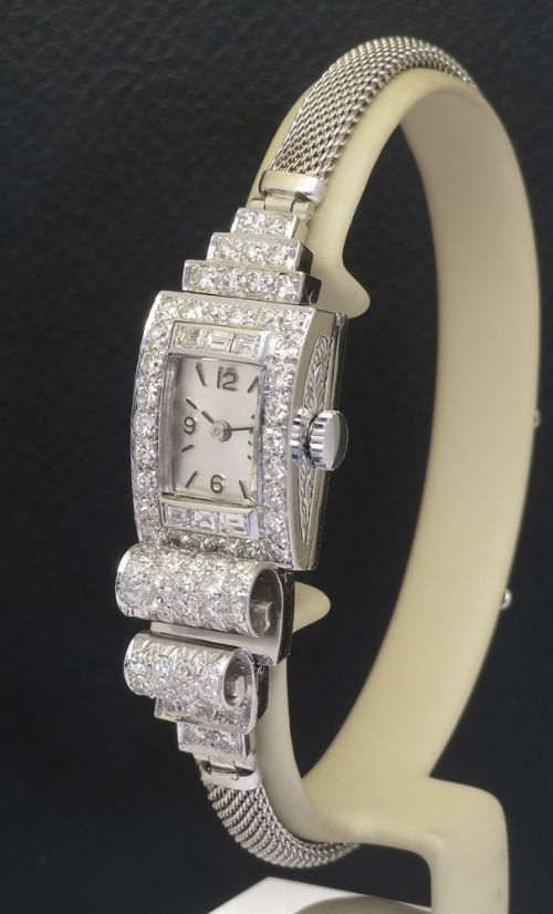 fig 2. Spectacular and Rare Platinum and Diamond Art Deco Asymmetrical