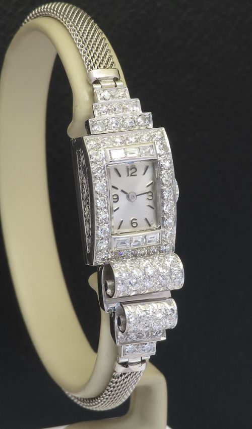fig 3. Spectacular and Rare Platinum and Diamond Art Deco Asymmetrical