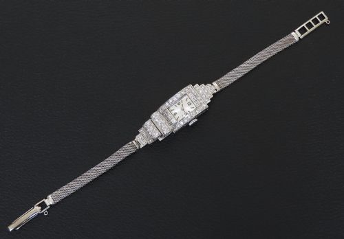 fig 5. Spectacular and Rare Platinum and Diamond Art Deco Asymmetrical