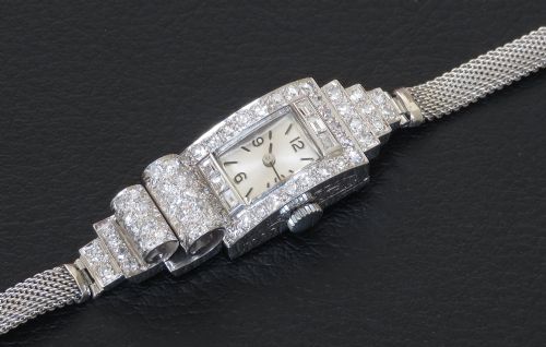 fig 6. Spectacular and Rare Platinum and Diamond Art Deco Asymmetrical