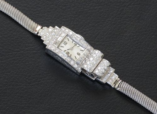 fig 7. Spectacular and Rare Platinum and Diamond Art Deco Asymmetrical