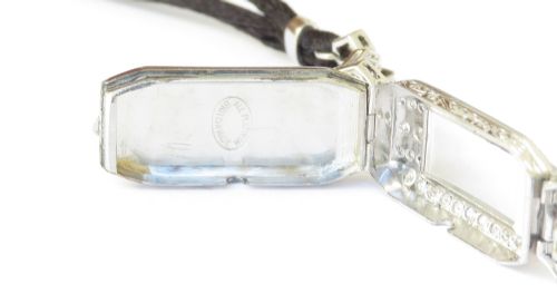fig 6. Beautiful Longines Platinum and Diamond Longines Art Deco Cocktail Watch c1930