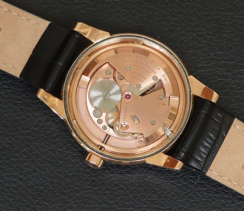 fig 4. Very Rare Solid 18ct Rose Gold Omega Seamaster Chronometre Mens Watch c1953