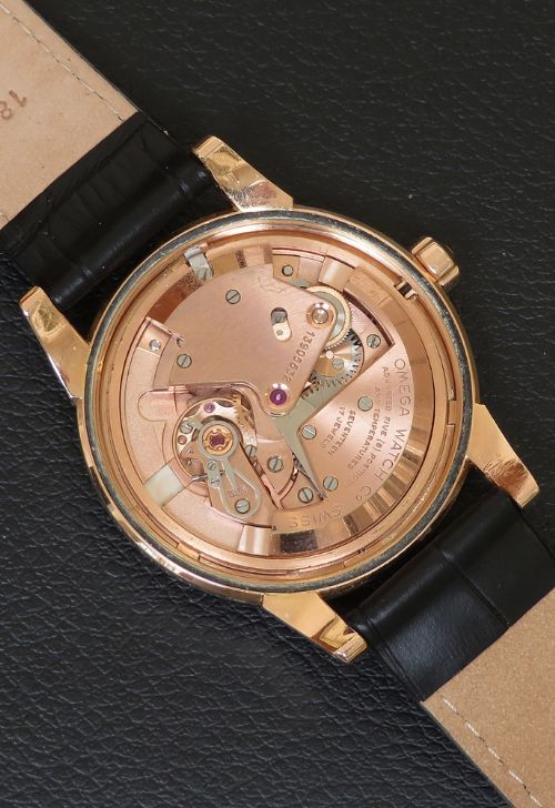 fig 6. Very Rare Solid 18ct Rose Gold Omega Seamaster Chronometre Mens Watch c1953