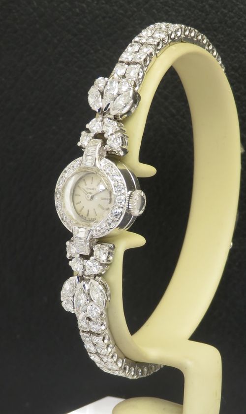 fig 5. Very Rare Longines 18ct White Gold and Diamond Ladies Cocktail Watch c1953