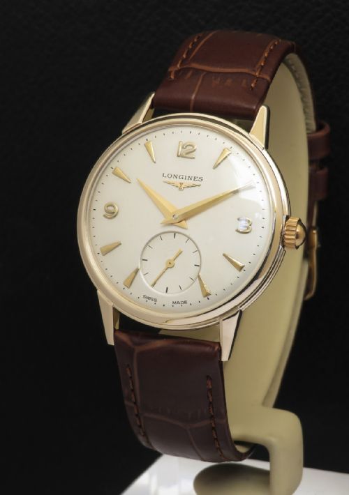 Solid 9ct Gold Longines 12.68z Mens Watch C1955