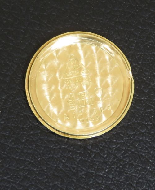 fig 6. Mint Solid 18ct Gold Omega Sapphette c1969 with Boxes and Papers