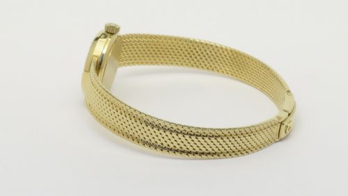 fig 7. Mint Solid 18ct Gold Omega Sapphette c1969 with Boxes and Papers