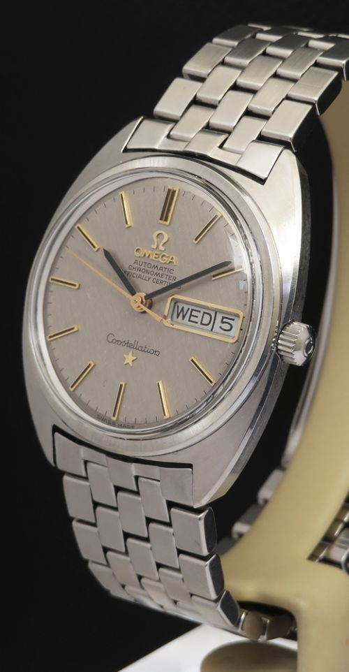 fig 2. Very Rare Museum quality Omega Constellation Day Date with box and papers 1968