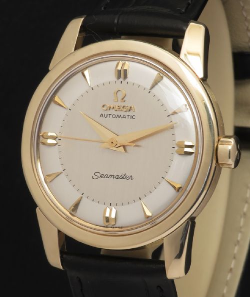 fig 1. Heavy solid 18ct gold Omega Seamaster Automatic c1956
