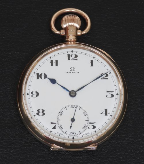 fig 2. Solid 9ct Rose gold Omega pocket watch c1925