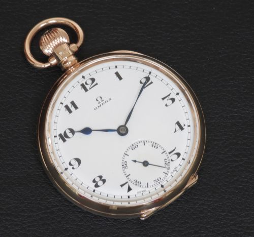 fig 3. Solid 9ct Rose gold Omega pocket watch c1925