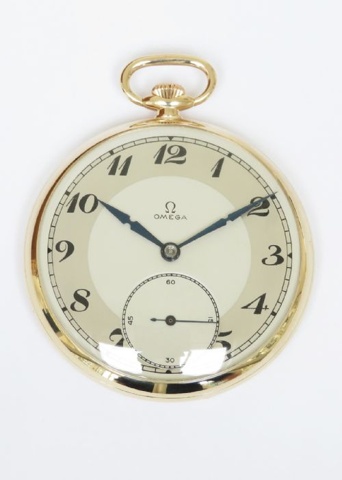 Solid 9ct Gold Omega Art Deco Pocket Watch C1938