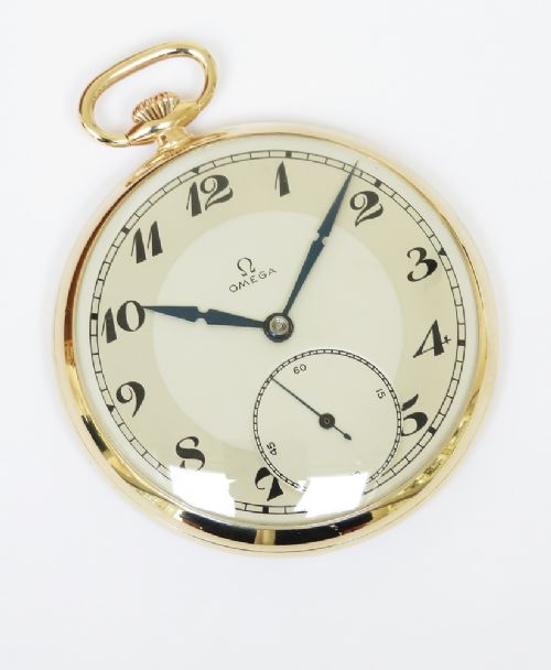 fig 1. Solid 9ct Gold Omega Art Deco Pocket Watch c1938