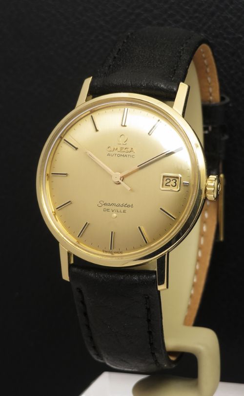 fig 1. Very Rare Solid 18ct Gold Omega Seamaster DeVille Deluxe c1966