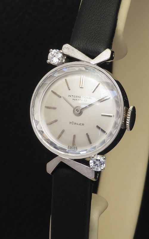 fig 2. Very Rare IWC solid 18ct white gold and diamond cocktail watch c1963