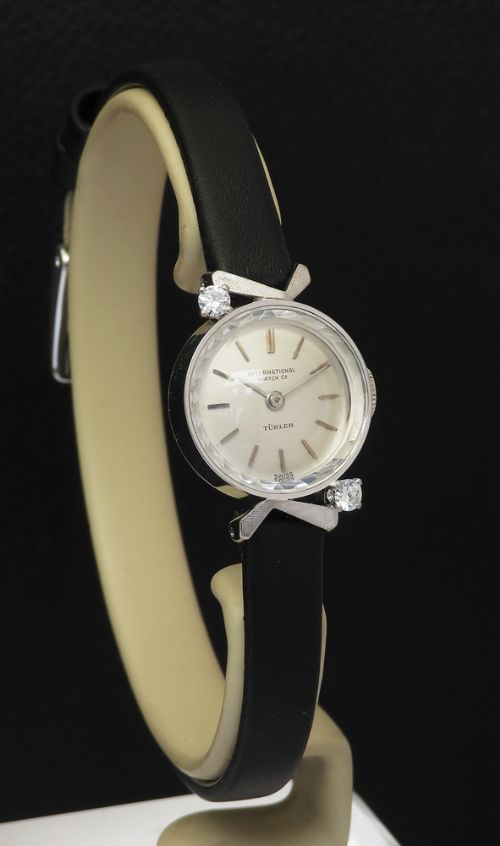 fig 3. Very Rare IWC solid 18ct white gold and diamond cocktail watch c1963