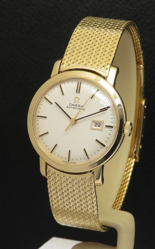 Mint Solid 18ct Gold Midsize Omega Automatic 1962 Box and Papers