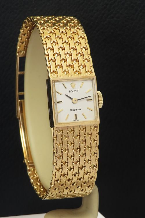 fig 1. Extremely Rare Solid Heavy 18ct Gold Ladies Rolex Precision c1963