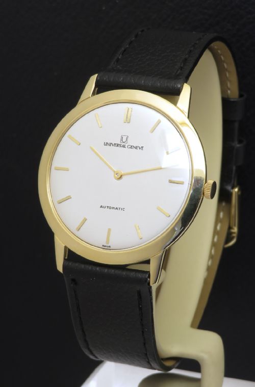 Solid 18ct Gold Ultra Thin Universal Geneve Deluxe Microrotor Automatic Watch C1968