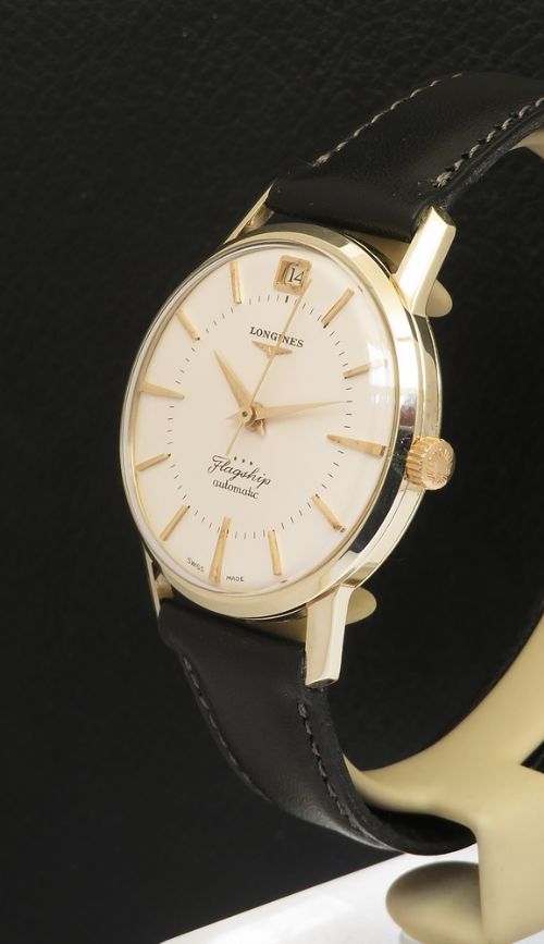 fig 1. Solid 9ct gold Longines Flagship Automatic Calibre 341 c1961 with box