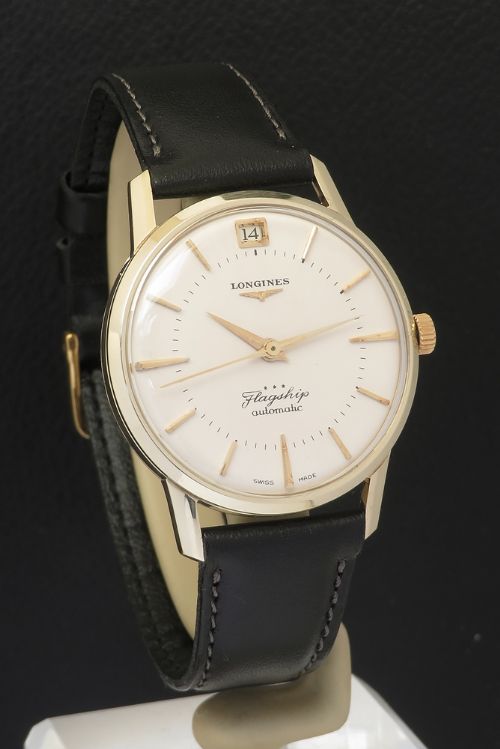 fig 2. Solid 9ct gold Longines Flagship Automatic Calibre 341 c1961 with box