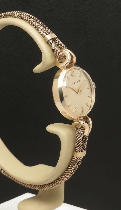 fig 2. Solid 9ct Gold Jaeger-LeCoultre Ladies Cocktail Watch with box and papers c1959