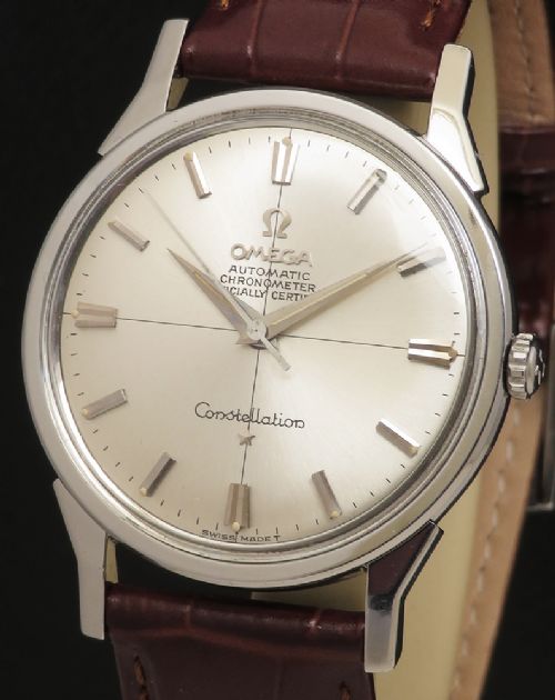 fig 1. Omega Constellation Chronometer Cross Hair Dial with Exhibition Back c1966