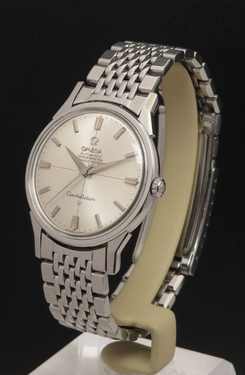 fig 2. Omega Constellation Chronometer Cross Hair Dial with Exhibition Back c1966