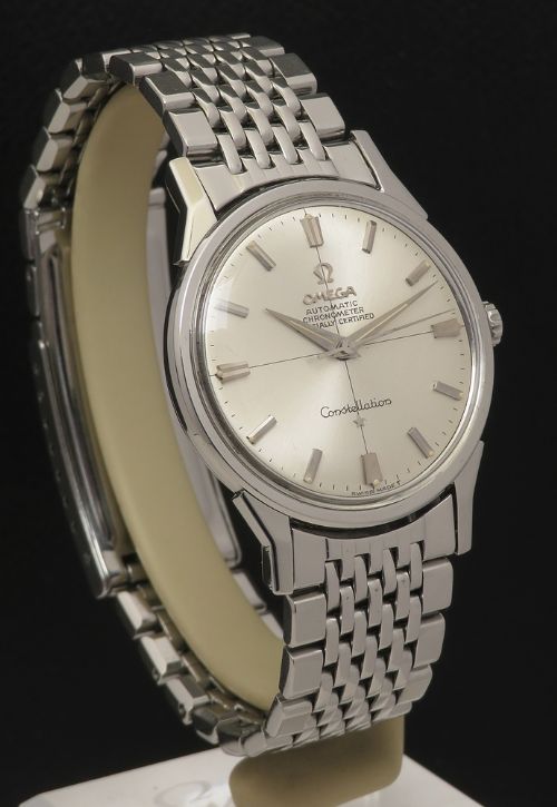 fig 3. Omega Constellation Chronometer Cross Hair Dial with Exhibition Back c1966