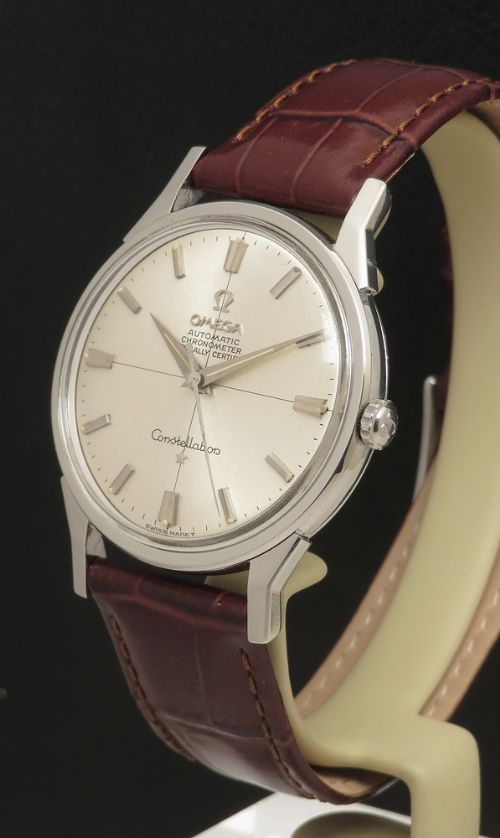 fig 5. Omega Constellation Chronometer Cross Hair Dial with Exhibition Back c1966
