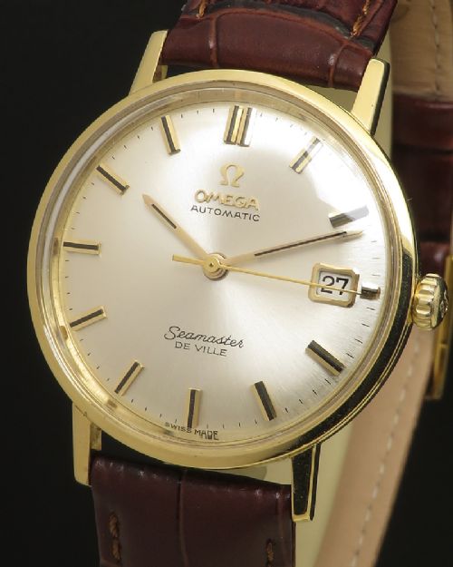 fig 1. Near mint all original solid 18ct gold Omega Seamaster Deville 1964 with box