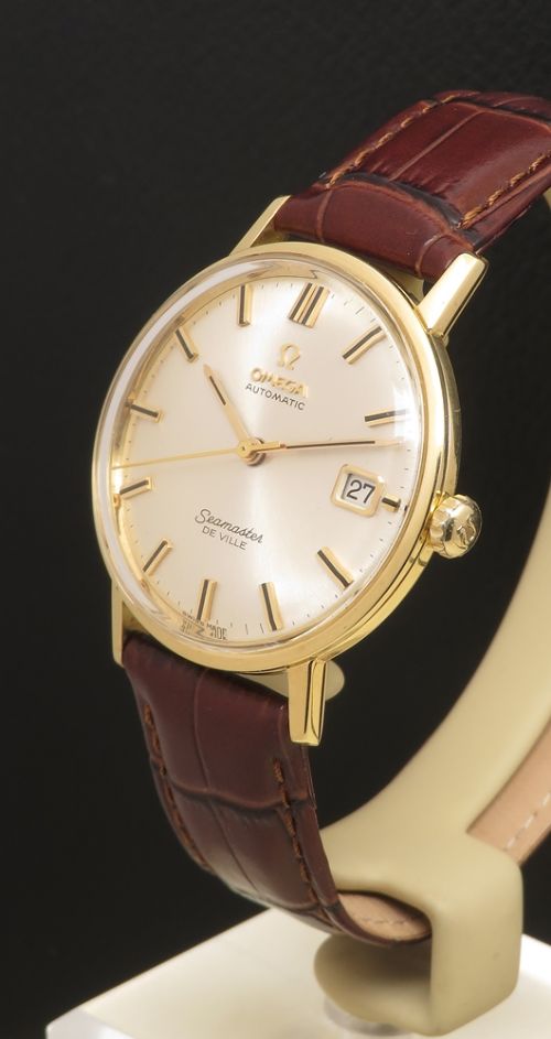 fig 2. Near mint all original solid 18ct gold Omega Seamaster Deville 1964 with box