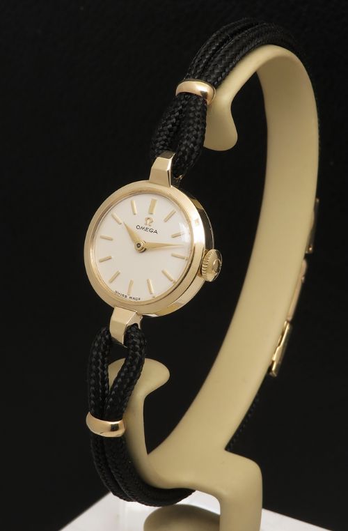 fig 1. Mint with box Solid 9ct Gold Omega Ladies Cocktail Watch c1960