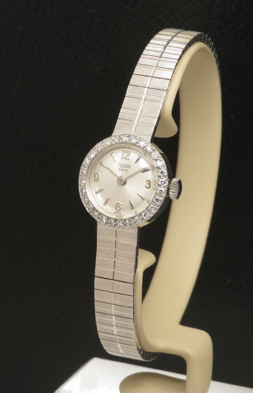 Mint Unworn Solid 9ct White Gold and Diamond Rolex Tudor Royal C1968