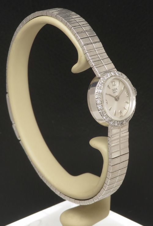 fig 3. Mint Unworn solid 9ct white gold and diamond Rolex Tudor Royal c1968