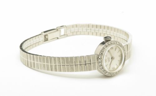 fig 4. Mint Unworn solid 9ct white gold and diamond Rolex Tudor Royal c1968