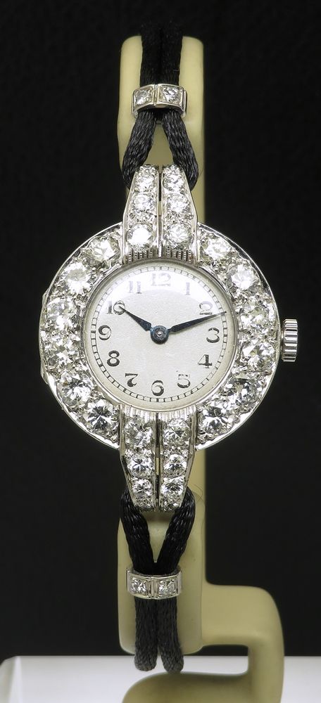 fig 2. Platinum and Diamond Ladies Cocktail Watch by Vertex c1930