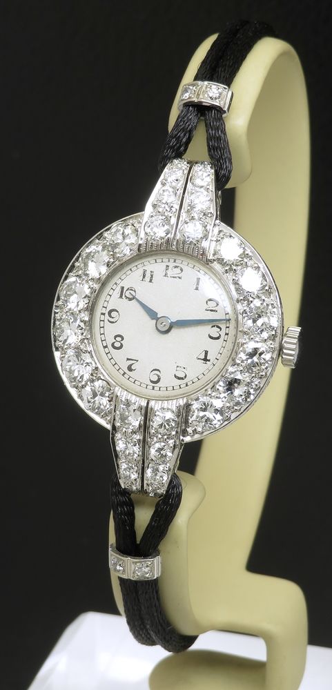 fig 3. Platinum and Diamond Ladies Cocktail Watch by Vertex c1930